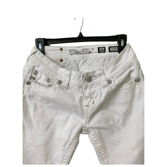 Miss Me Bootcut Jean Low Rise Trousers White Size 26 - Picture 2 of 6